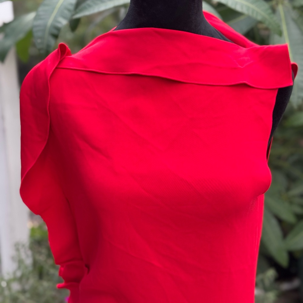 Reiss Red Asymmetrical Sheath Dress